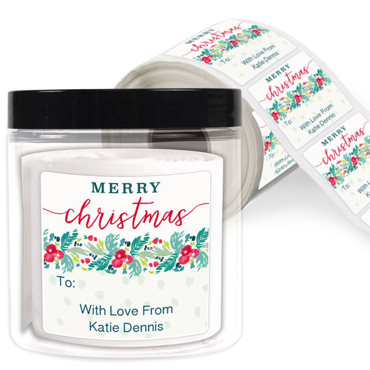 Colorful Swag Holiday Gift Stickers in a Jar